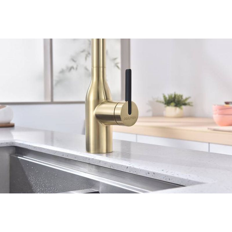Смеситель для кухни Paulmark Magneto One Ma213188-SBG светлое брашированное золото