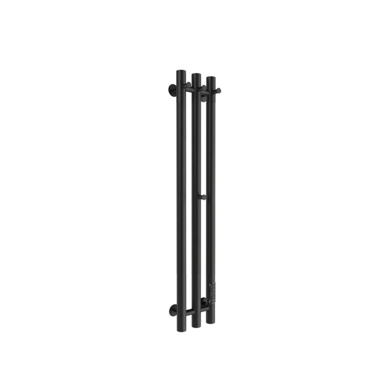 Полотенцесушитель электрический Маргроид Ferrum Inaro 3 СНШ 80×6×12 Черный матовый, скрытого монтажа, таймер справа (крючки 3/1)