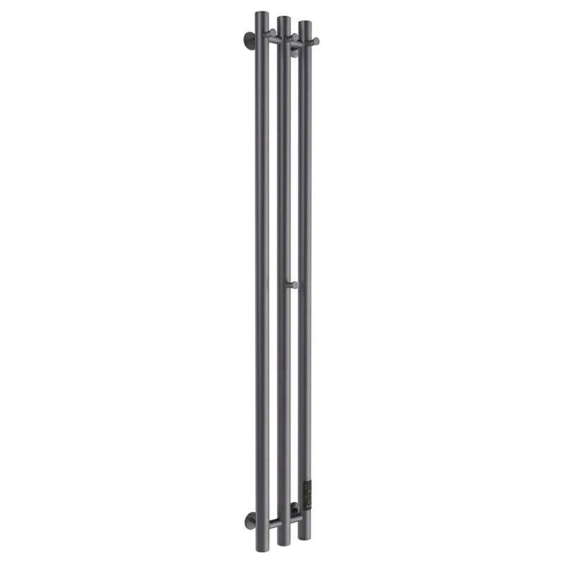 Полотенцесушитель электрический Маргроид Ferrum Inaro 3 СНШ 120×6×12 Графит, скрытого монтажа, таймер справа (крючки 3/1)