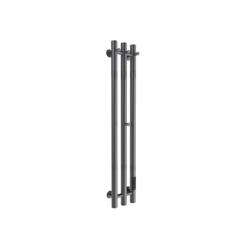 Полотенцесушитель электрический Маргроид Ferrum Inaro 3 СНШ 80×6×12 Графит, скрытого монтажа, таймер справа (крючки 3/1)