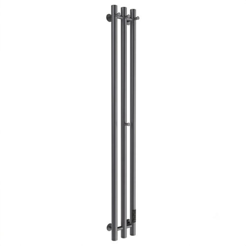 Полотенцесушитель электрический Маргроид Ferrum Inaro 3 СНШ 100×6×12 Графит, скрытого монтажа, таймер справа (крючки 3/1)