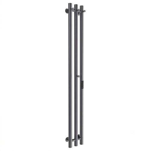 Полотенцесушитель электрический Маргроид Ferrum Inaro 3 СНШ 150×6×12 Графит, скрытого монтажа, таймер справа по середине (крючки 3/1)