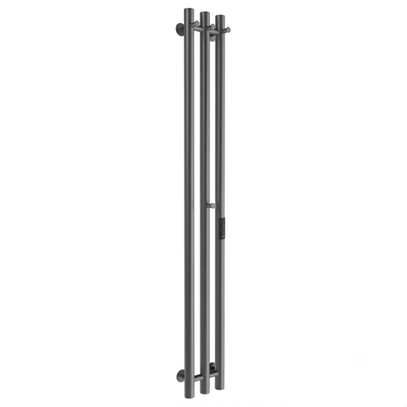 Полотенцесушитель электрический Маргроид Ferrum Inaro 3 СНШ 150×6×12 Графит, скрытого монтажа, таймер справа по середине (крючки 3/1)