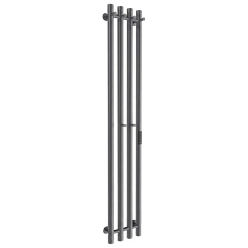 Полотенцесушитель электрический Маргроид Ferrum Inaro 4 СНШ 150×6×18 Графит, скрытого монтажа, таймер справа по середине (крючки 4/2)