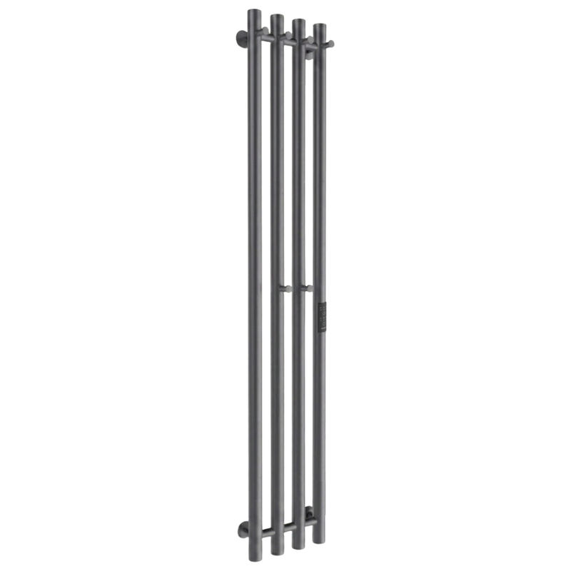Полотенцесушитель электрический Маргроид Ferrum Inaro 4 СНШ 150×6×18 Графит, скрытого монтажа, таймер справа по середине (крючки 4/2)