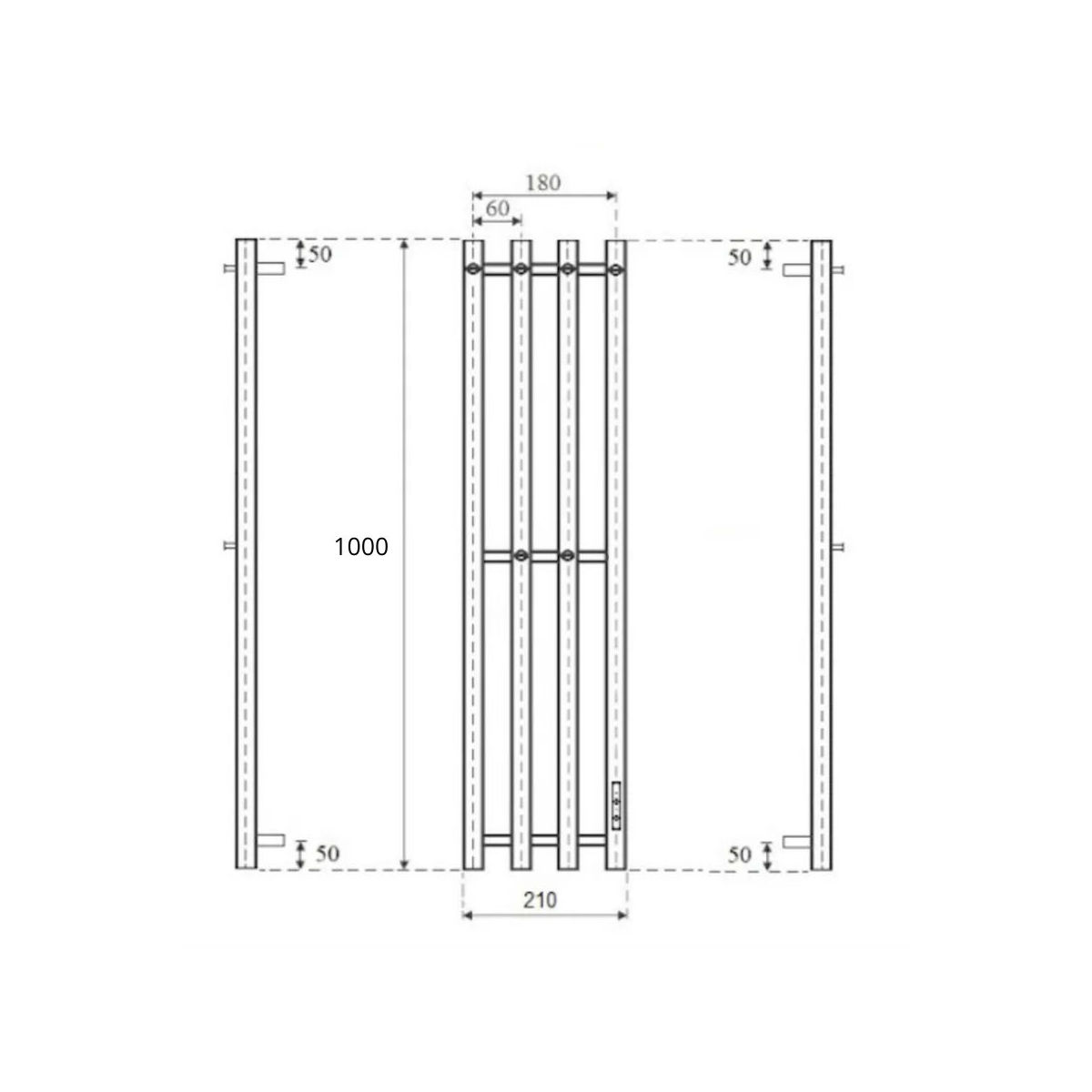 Маргроид Ferrum Inaro 4 СНШ 100*6*18 Белый матовый, скрытого монтажа, таймер справа (крючки 4/2)
