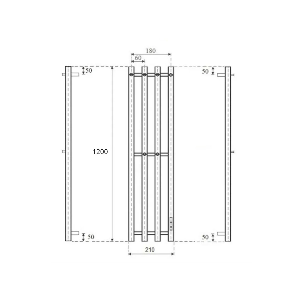 Маргроид Ferrum Inaro 4 СНШ 120*6*18 Белый матовый, скрытого монтажа, таймер справа (крючки 4/2)