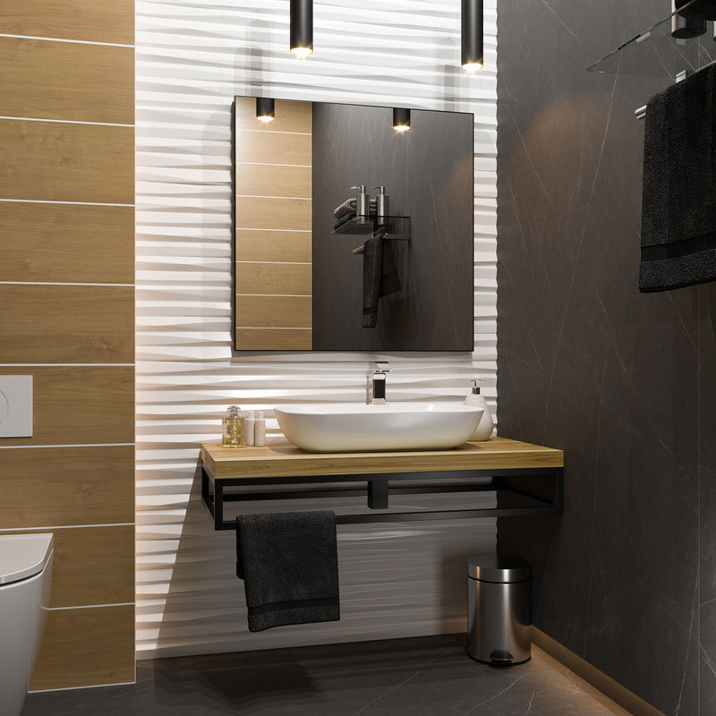 Зеркало Brevita Mars 120 в черном матовом профиле / MARS-02120-ЧмП