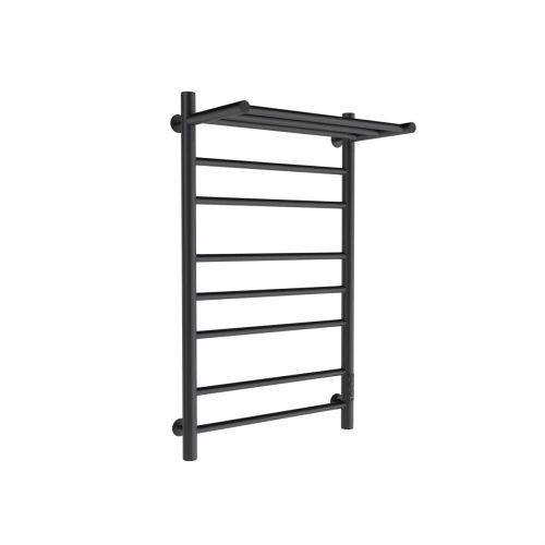 Полотенцесушитель электрический Маргроид Ferrum Вид 10 СНШ с полкой 80/50 Черный матовый, скрытого монтажа, таймер справа