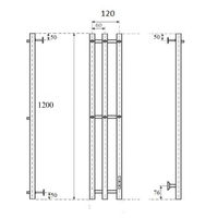 Полотенцесушитель электрический Маргроид Ferrum Inaro СНШ 120×6×12 Черный матовый, скрытого монтажа, таймер справа (6 крючков) — 3