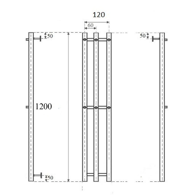 Полотенцесушитель водяной Маргроид Inaro 120×6×12 (6 крючков) (частичная комплектация)