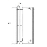 Полотенцесушитель электрический Маргроид Ferrum Inaro СНШ 80×6×12 Графит, скрытого монтажа, таймер справа (6 крючков) — 3