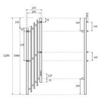 Полотенцесушитель электрический Маргроид Ferrum Inaro Cascade 30×10 СНШ профильный 120×5×20 Черный матовый, скрытого монтажа, таймер справа — 3