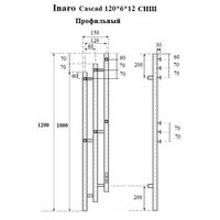 Полотенцесушитель электрический Маргроид Ferrum Inaro 3 Cascade СНШ профильный 120×6×12 Черный матовый, скрытого монтажа, таймер справа — 3