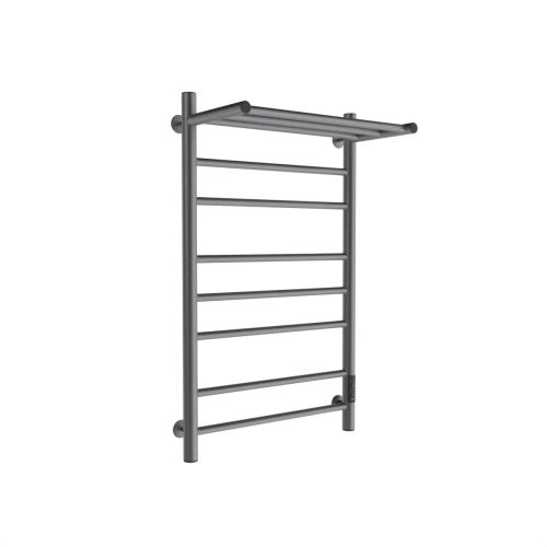 Полотенцесушитель электрический Маргроид Ferrum Вид 10 СНШ с полкой 80/50 Графит, скрытого монтажа, таймер справа