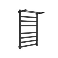 Полотенцесушитель электрический Маргроид Ferrum Вид 81/10 СНШ профильный Quadro (перекладины 30x10, полка+3+4) 80/50 Черный матовый, скрытого монтажа, таймер справа — 1