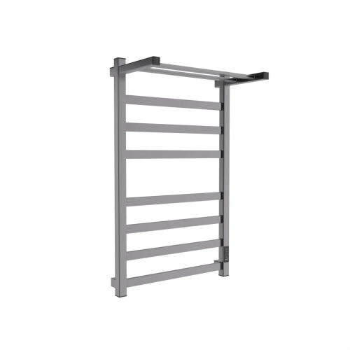 Полотенцесушитель электрический Маргроид Ferrum Вид 81/10 СНШ профильный Quadro (перекладины 30x10, полка+3+4) 80/50 Графит, скрытого монтажа, таймер справа