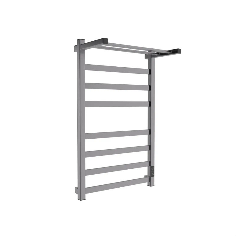 Полотенцесушитель электрический Маргроид Ferrum Вид 81/10 СНШ профильный Quadro (перекладины 30x10, полка+3+4) 80/50 Графит, скрытого монтажа, таймер справа