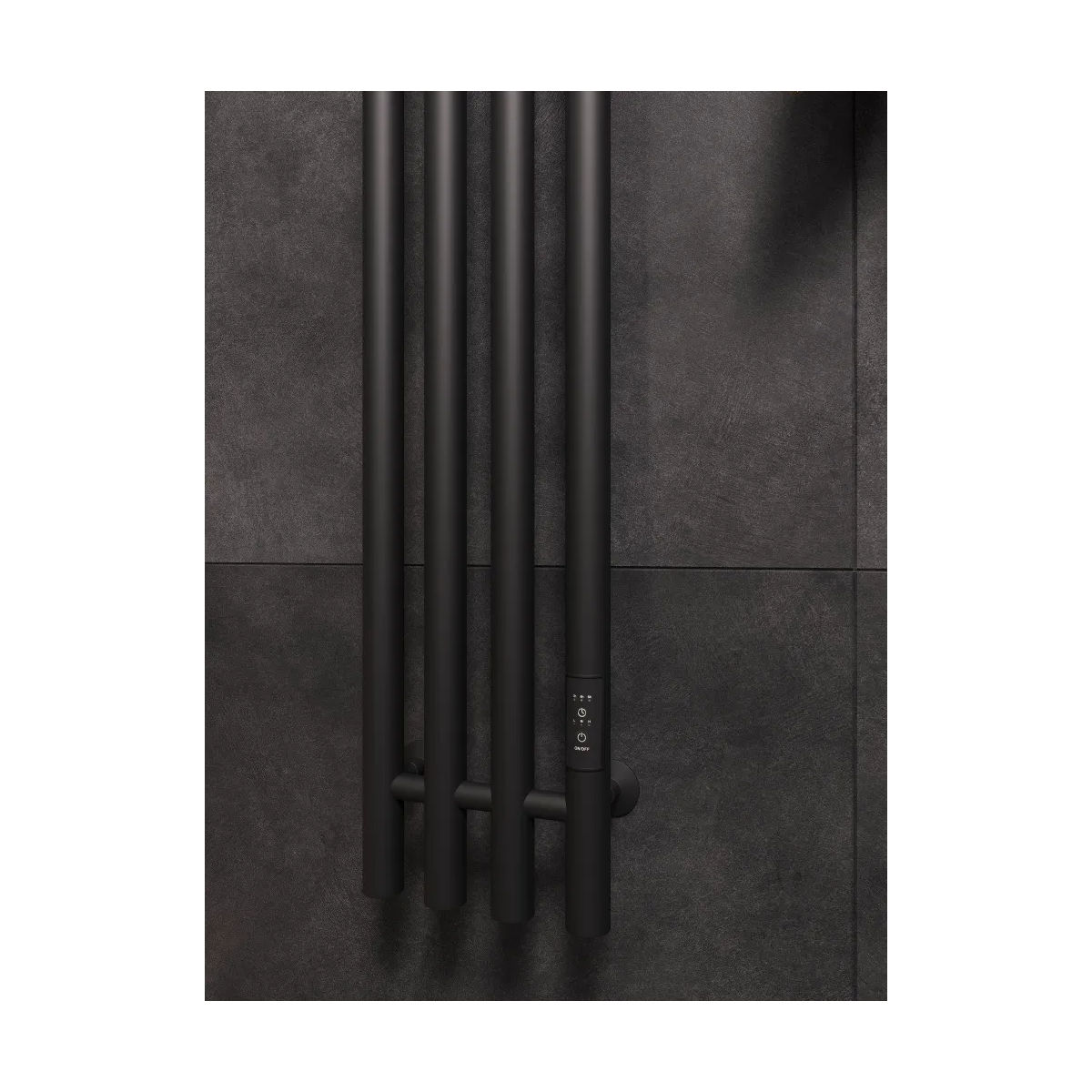 Маргроид Ferrum Inaro 4 СНШ 120*6*18 Черный матовый, скрытого монтажа, таймер справа (8 крючков)
