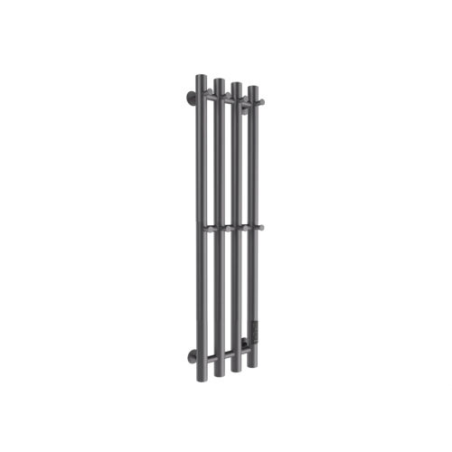 Полотенцесушитель электрический Маргроид Ferrum Inaro 4 СНШ 80×6×18 графит, скрытого монтажа, таймер справа (8 крючков)