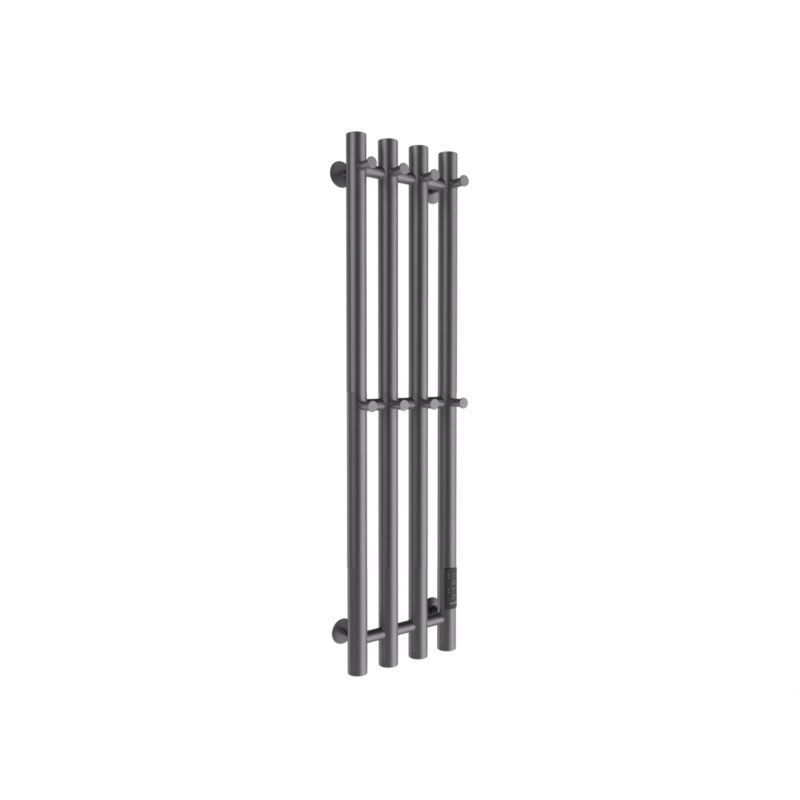 Полотенцесушитель электрический Маргроид Ferrum Inaro 4 СНШ 80×6×18 графит, скрытого монтажа, таймер справа (8 крючков)