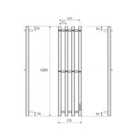 Полотенцесушитель электрический Маргроид Ferrum Inaro 4 СНШ 120×6×18 графит, скрытого монтажа, таймер справа (8 крючков) — 6