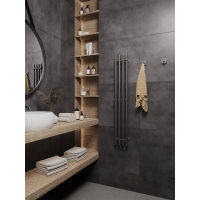 Полотенцесушитель электрический Маргроид Ferrum Inaro 4 СНШ 120×6×18 графит, скрытого монтажа, таймер справа (8 крючков) — 3