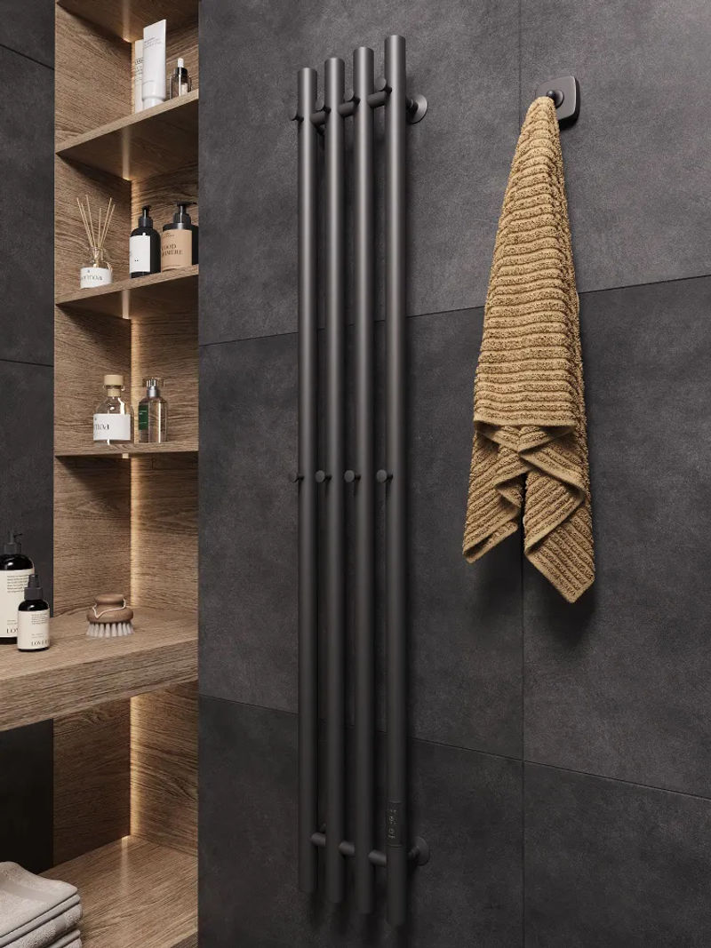 Маргроид Ferrum Inaro 4 СНШ 120*6*18 Графит, скрытого монтажа, таймер справа (8 крючков)
