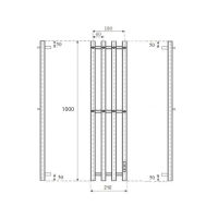 Полотенцесушитель электрический Маргроид Ferrum Inaro 4 СНШ 100×6×18 графит, скрытого монтажа, таймер справа (8 крючков) — 6