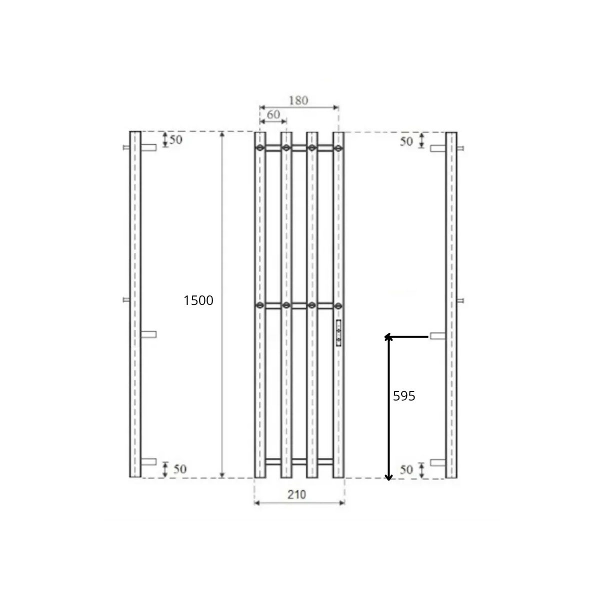 Маргроид Ferrum Inaro 4 СНШ 150*6*18 Графит, скрытого монтажа, таймер справа (8 крючков)