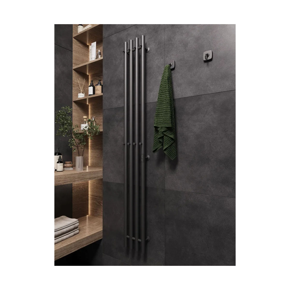 Маргроид Ferrum Inaro 4 СНШ 150*6*18 Графит, скрытого монтажа, таймер справа (8 крючков)