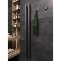 Полотенцесушитель электрический Маргроид Ferrum Inaro 4 СНШ 150×6×18 графит, скрытого монтажа, таймер справа (8 крючков) — 2