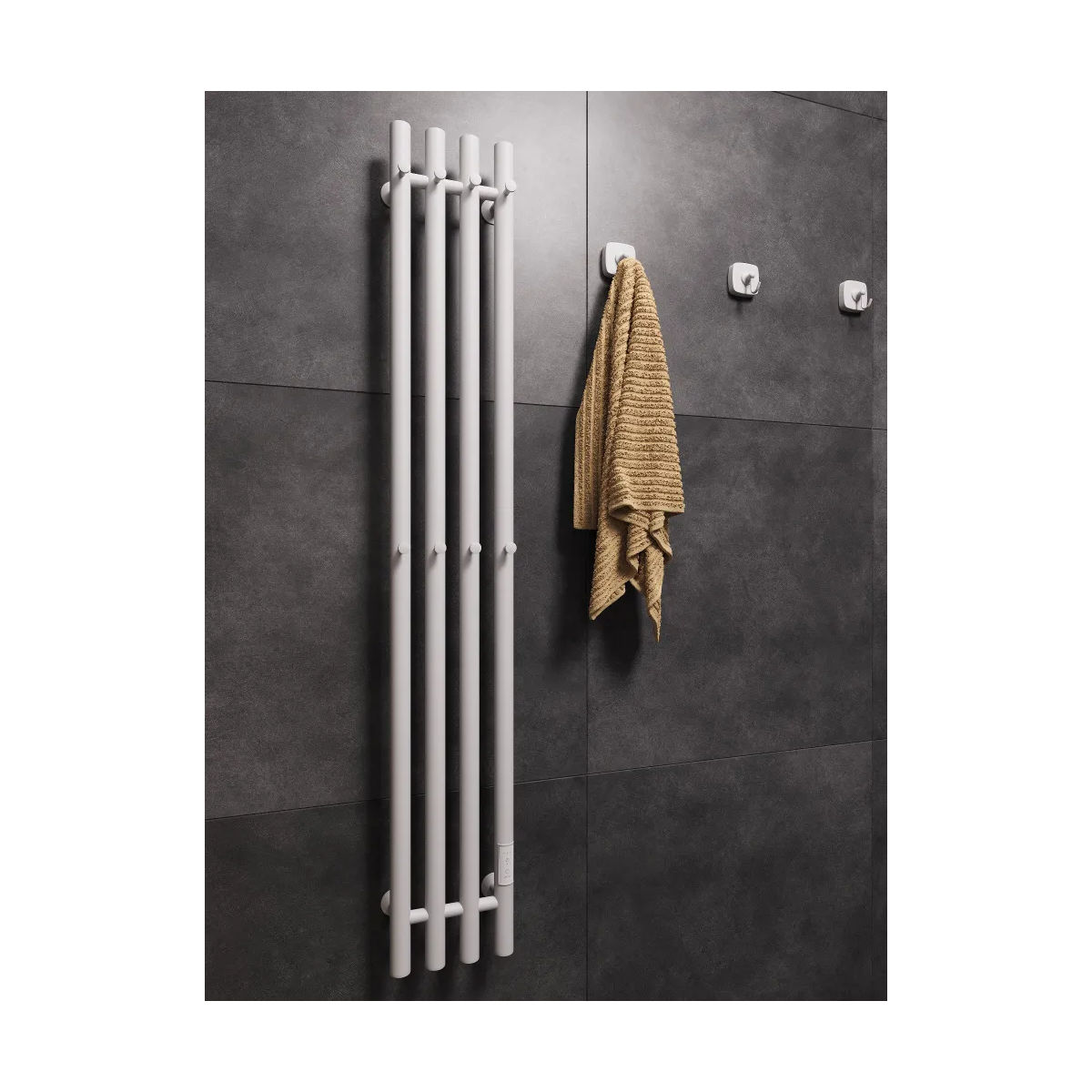 Маргроид Ferrum Inaro 4 СНШ 100*6*18 Белый матовый, скрытого монтажа, таймер справа (8 крючков)