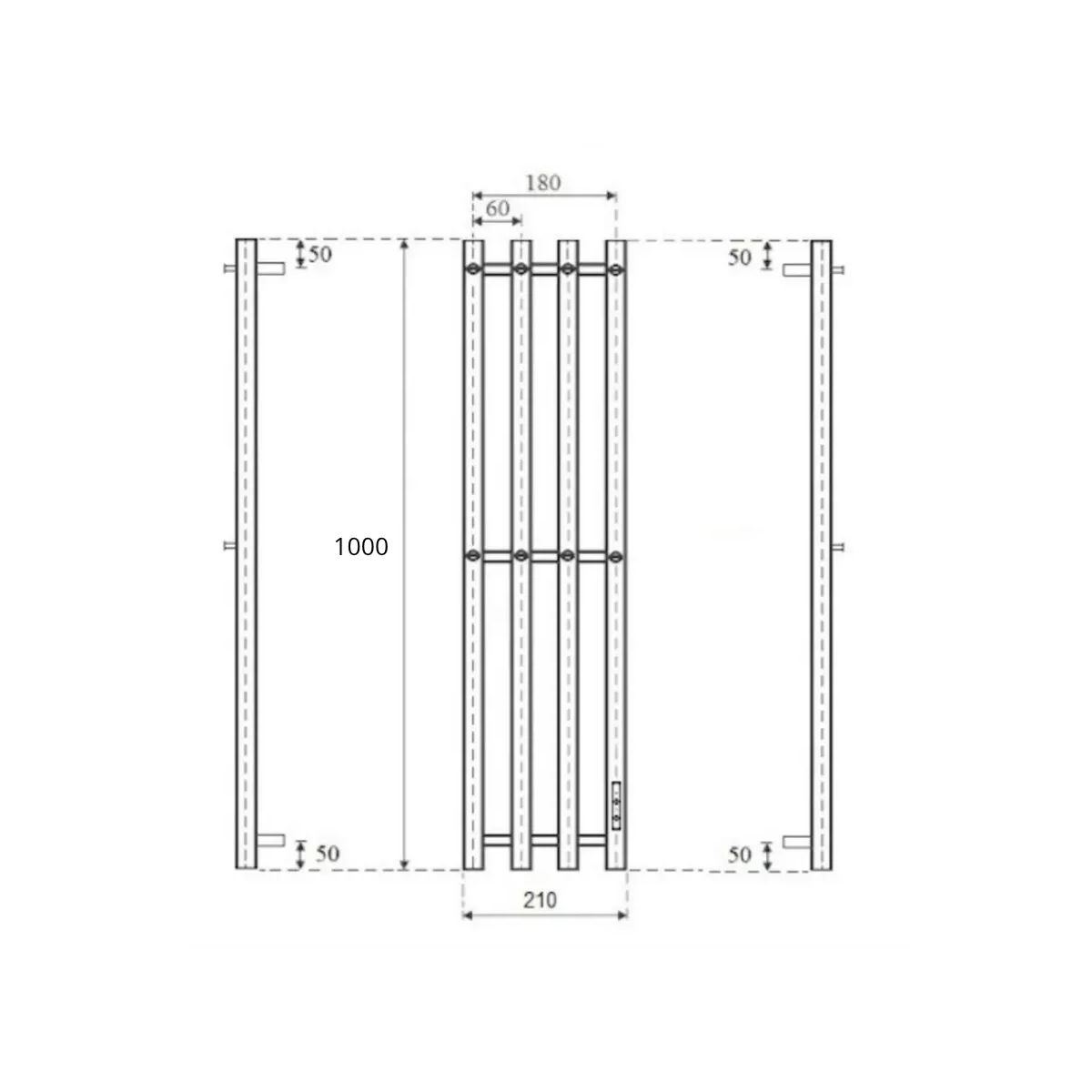 Маргроид Ferrum Inaro 4 СНШ 100*6*18 Белый матовый, скрытого монтажа, таймер справа (8 крючков)