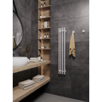 Полотенцесушитель электрический Маргроид Ferrum Inaro 4 СНШ 120×6×18 белый матовый, скрытого монтажа, таймер справа (8 крючков) — 3