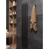 Полотенцесушитель электрический Маргроид Ferrum Inaro 4 СНШ 100×6×18 черный матовый, скрытого монтажа, таймер справа (8 крючков) — 2