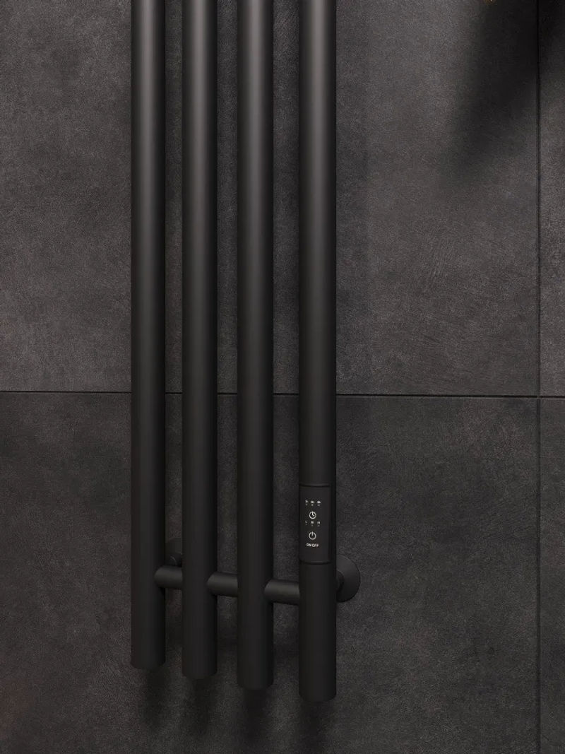 Маргроид Ferrum Inaro 4 СНШ 100*6*18 Черный матовый, скрытого монтажа, таймер справа (8 крючков)