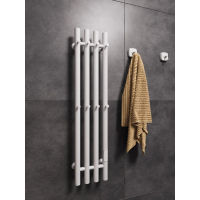 Полотенцесушитель электрический Маргроид Ferrum Inaro 4 СНШ 80×6×18 белый матовый, скрытого монтажа, таймер справа (8 крючков) — 4