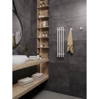 Полотенцесушитель электрический Маргроид Ferrum Inaro 4 СНШ 80×6×18 белый матовый, скрытого монтажа, таймер справа (8 крючков) — 3