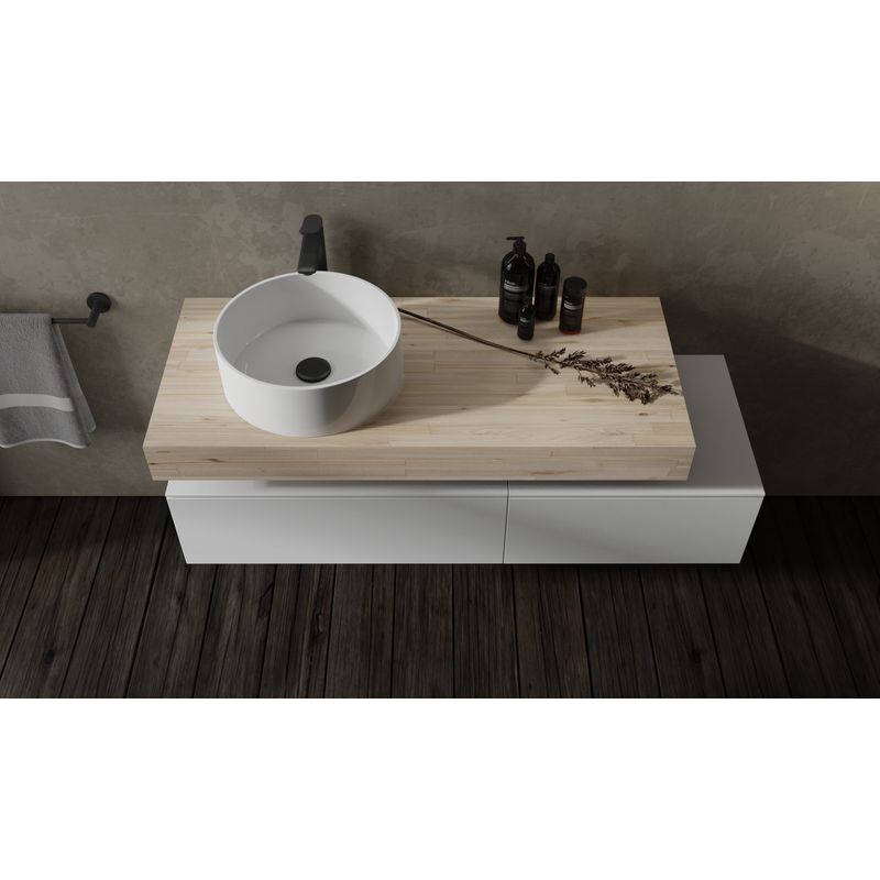 Столешница для ванной Jorno Modulare 120 Mdlr.06.120/W/JR натуральный массив беленая