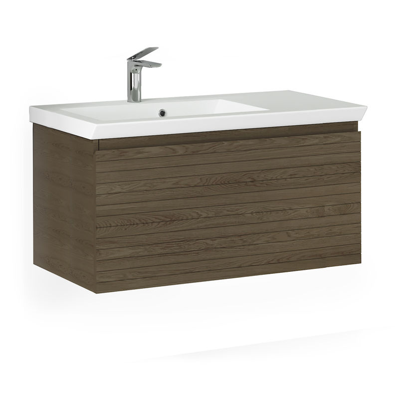 Тумба под раковину Raval Meier 100 подвесная Mer.01.100/P/K/RL каштан