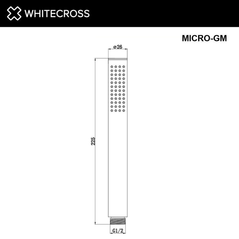 Душевая лейка WHITECROSS MICRO-GM (оружейная сталь)