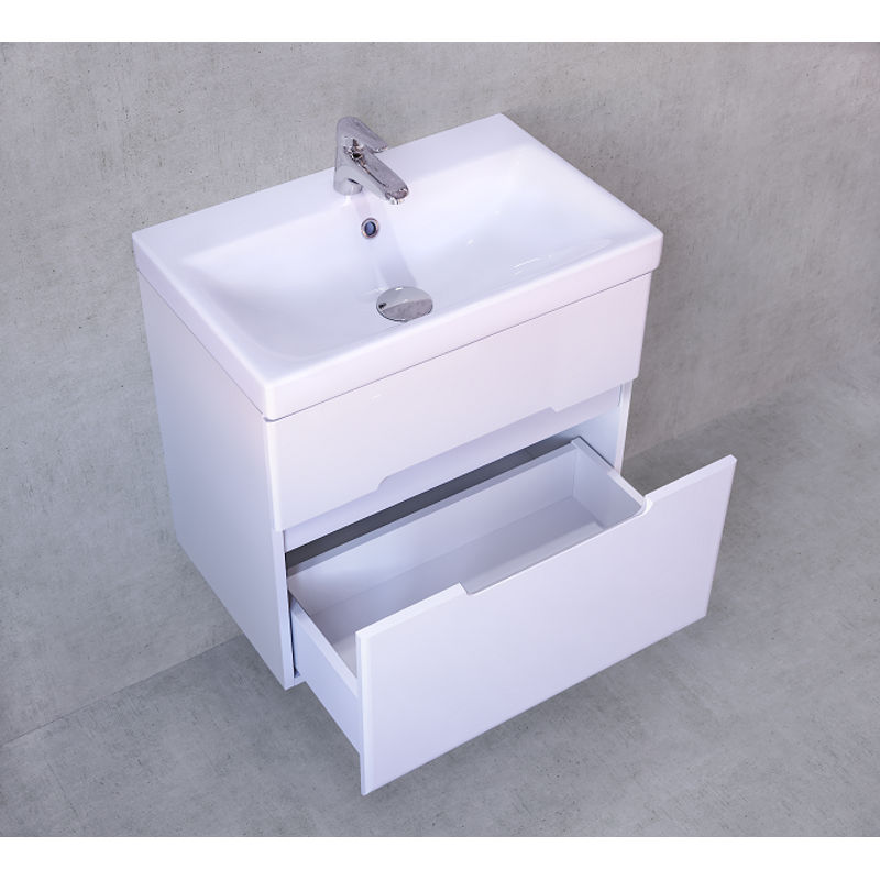 Тумба под раковину Jorno Moduo Slim 50 подвесная / Mod.01.50/P/W белая