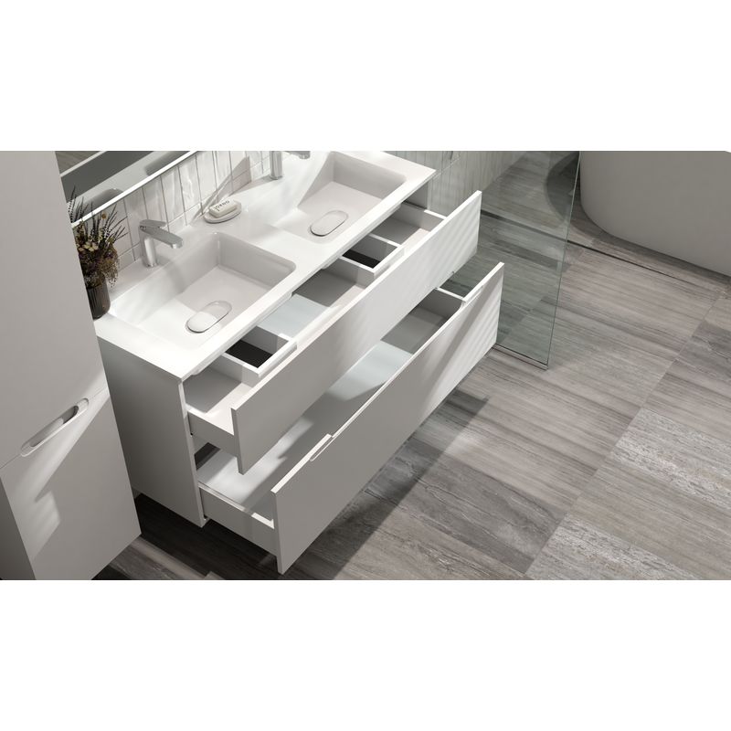 Тумба под раковину Jorno Modul 120 подвесная / Mоl.01.122/P/W белая