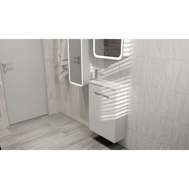 Тумба под раковину Jorno Modul 50 подвесная / Mol.01.50/P/W/JR белая