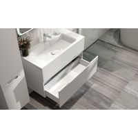 Тумба под раковину Jorno Modul 100 подвесная / Mоl.01.97/P/W белая — 2