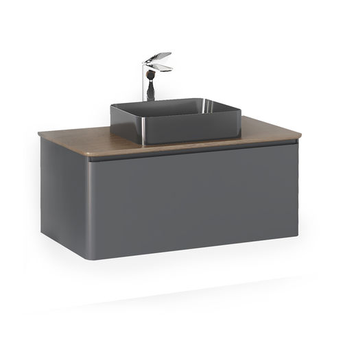 Тумба под раковину Raval Morelle 100 подвесная Mrl.01.100/P/A-T/RL антрацит/трюфель