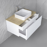 Тумба под раковину Raval Morelle 100 подвесная Mrl.01.100/P/W-O/RL белая/охра — 3