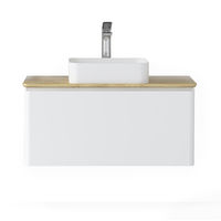 Тумба под раковину Raval Morelle 100 подвесная Mrl.01.100/P/W-O/RL белая/охра — 1