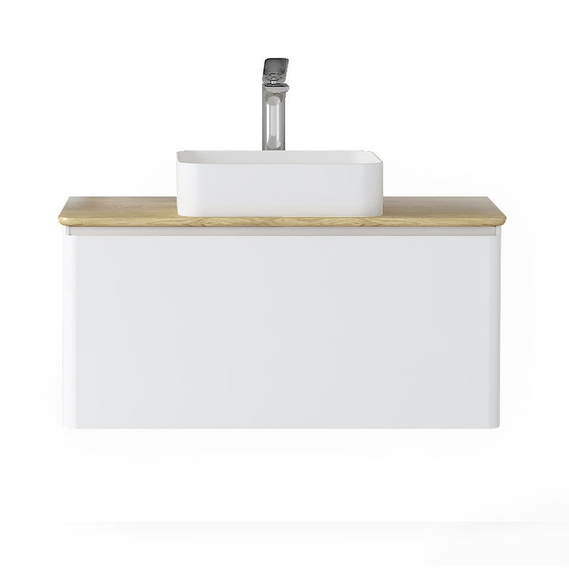 Тумба под раковину Raval Morelle 100 подвесная Mrl.01.100/P/W-O/RL белая/охра